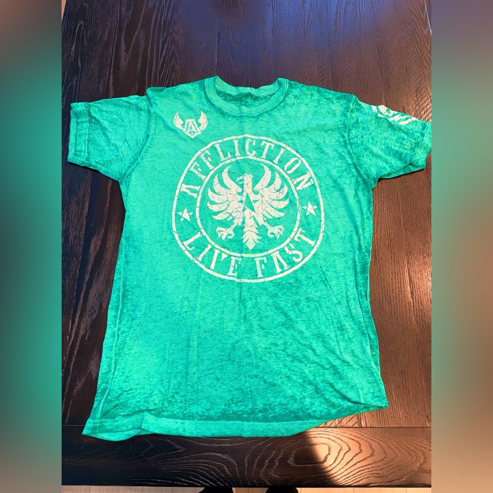 Affliction Teal Graphic Tee